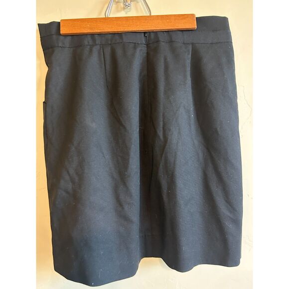 Gap Black Pleated Skirt with Ribbon Accent Size 2 Stretch Lined Pockets Zipper - Picture 2 of 8